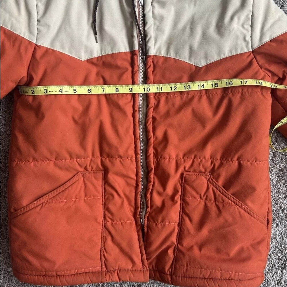 Vintage Fur Lined Simco Zip Orange Medium Bomber Jacket Hood Converts To Collar - Picture 8 of 10